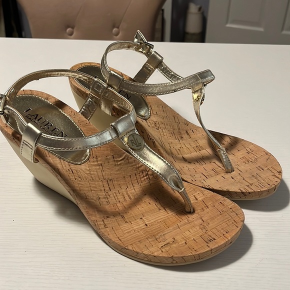 Nwob Lauren Ralph Lauren Cork Wedges 